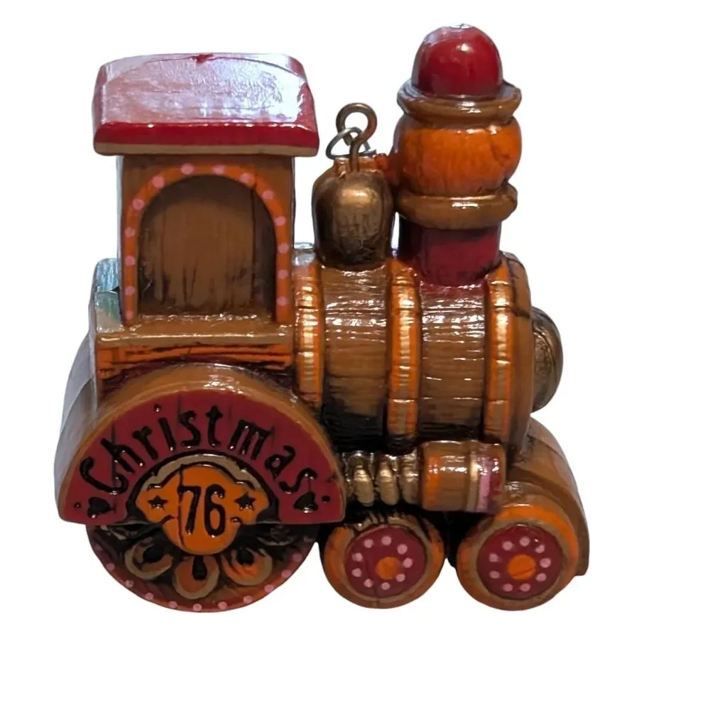 Vintage 1976 Hallmark Christmas Ornament train engine locomotive hard plastic